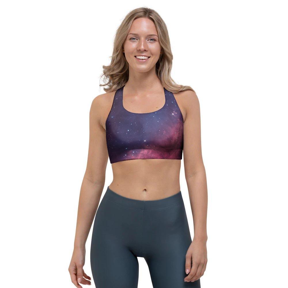 Red Cosmic Galaxy Space Sports Bra-grizzshop