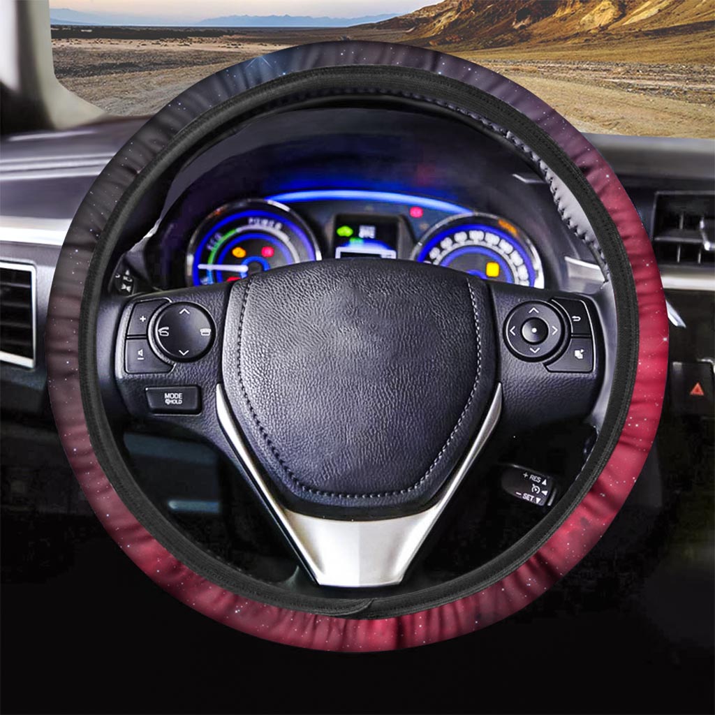 Red Cosmic Galaxy Space Steering Wheel Cover-grizzshop