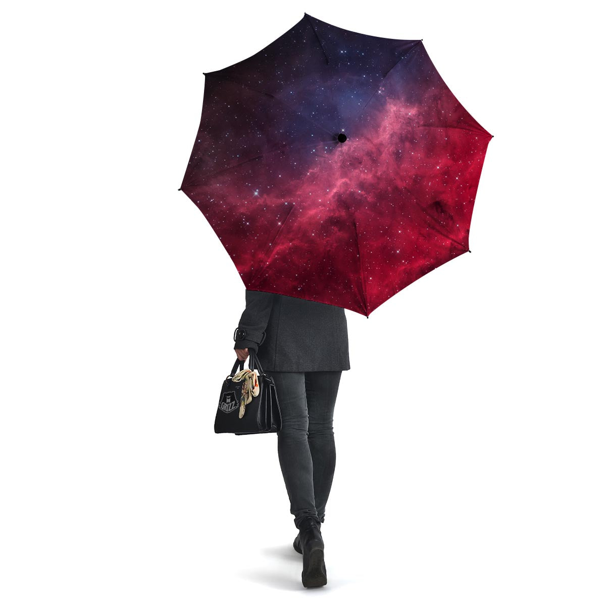 Red Cosmic Galaxy Space Umbrella-grizzshop