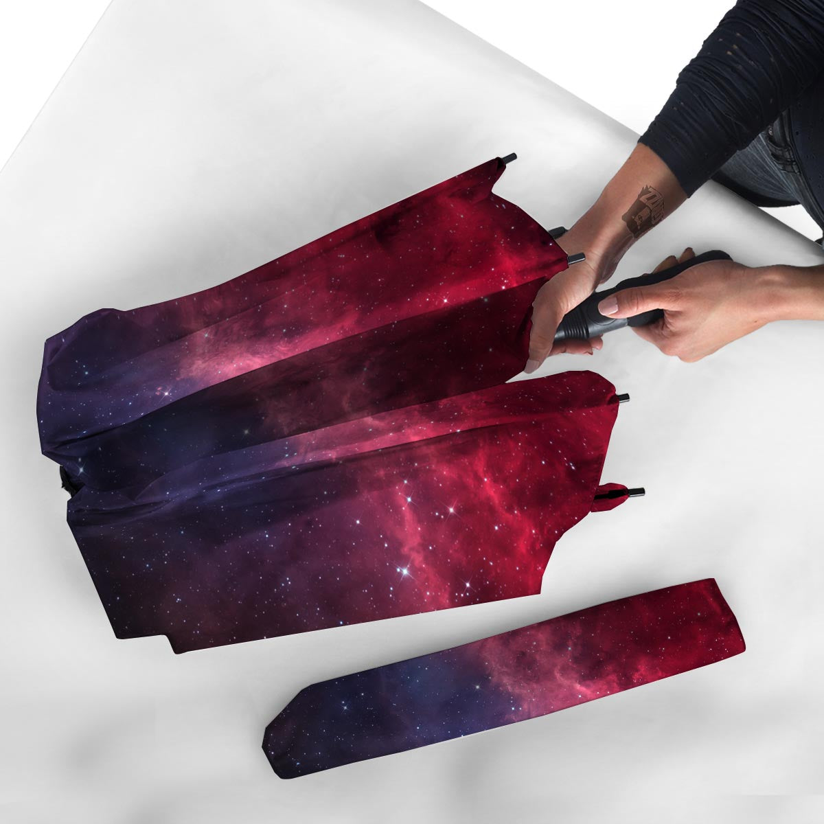 Red Cosmic Galaxy Space Umbrella-grizzshop