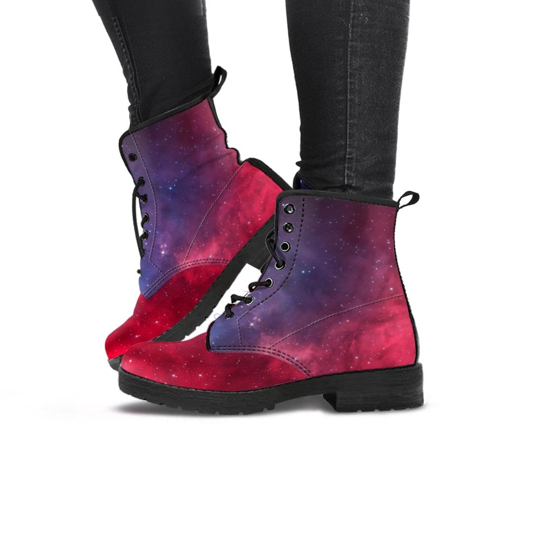 Red Cosmic Galaxy Space Women's Boots-grizzshop