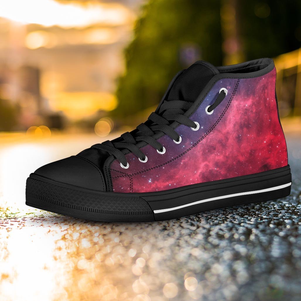 Red Cosmic Galaxy Space Women's High Top Shoes-grizzshop