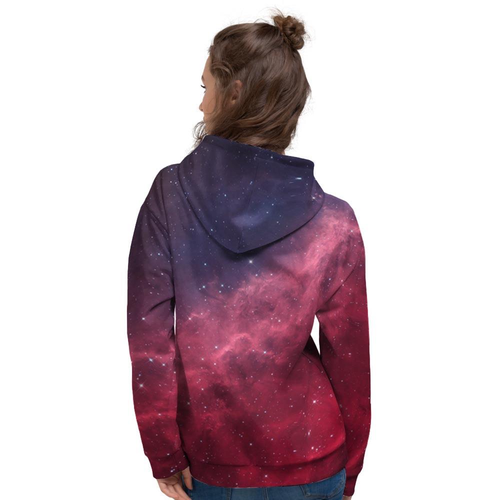 Red Cosmic Galaxy Space Women's Hoodie-grizzshop