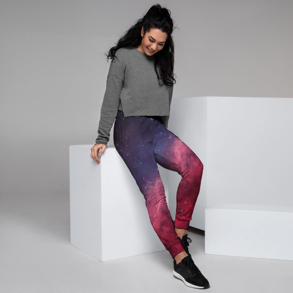 Red Cosmic Galaxy Space Women's Joggers-grizzshop