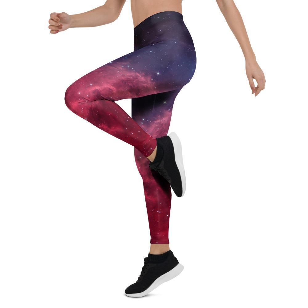 Red Cosmic Galaxy Space Women's Leggings-grizzshop