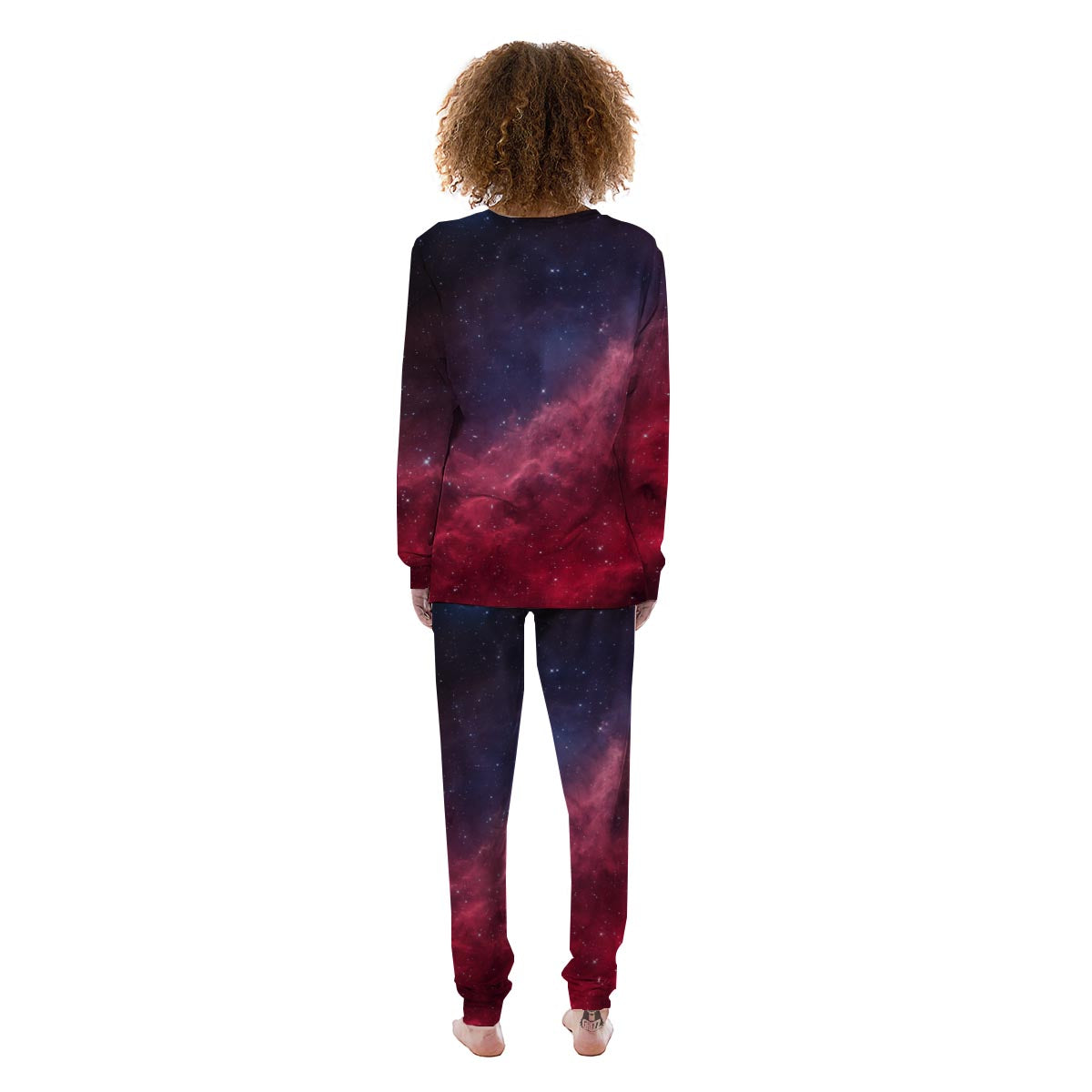 Red Cosmic Galaxy Space Women's Pajamas-grizzshop