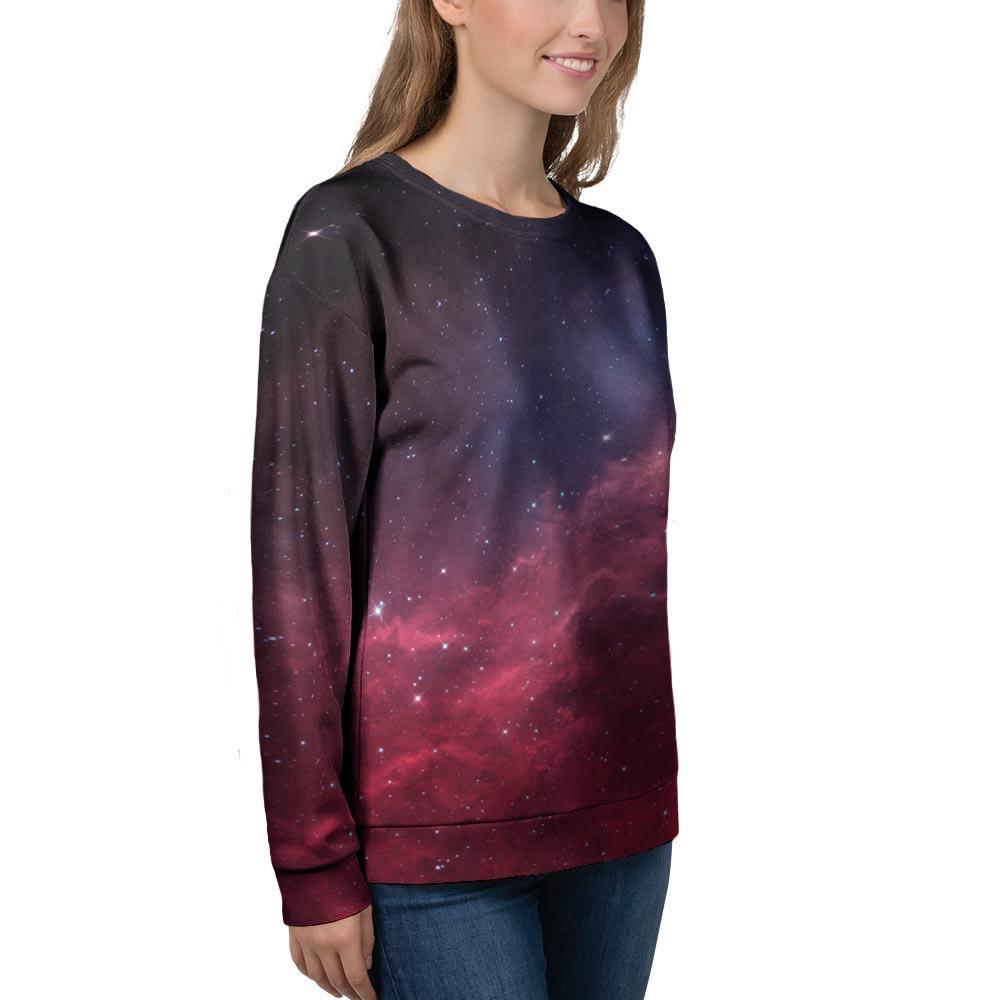 Red Cosmic Galaxy Space Women's Sweatshirt-grizzshop