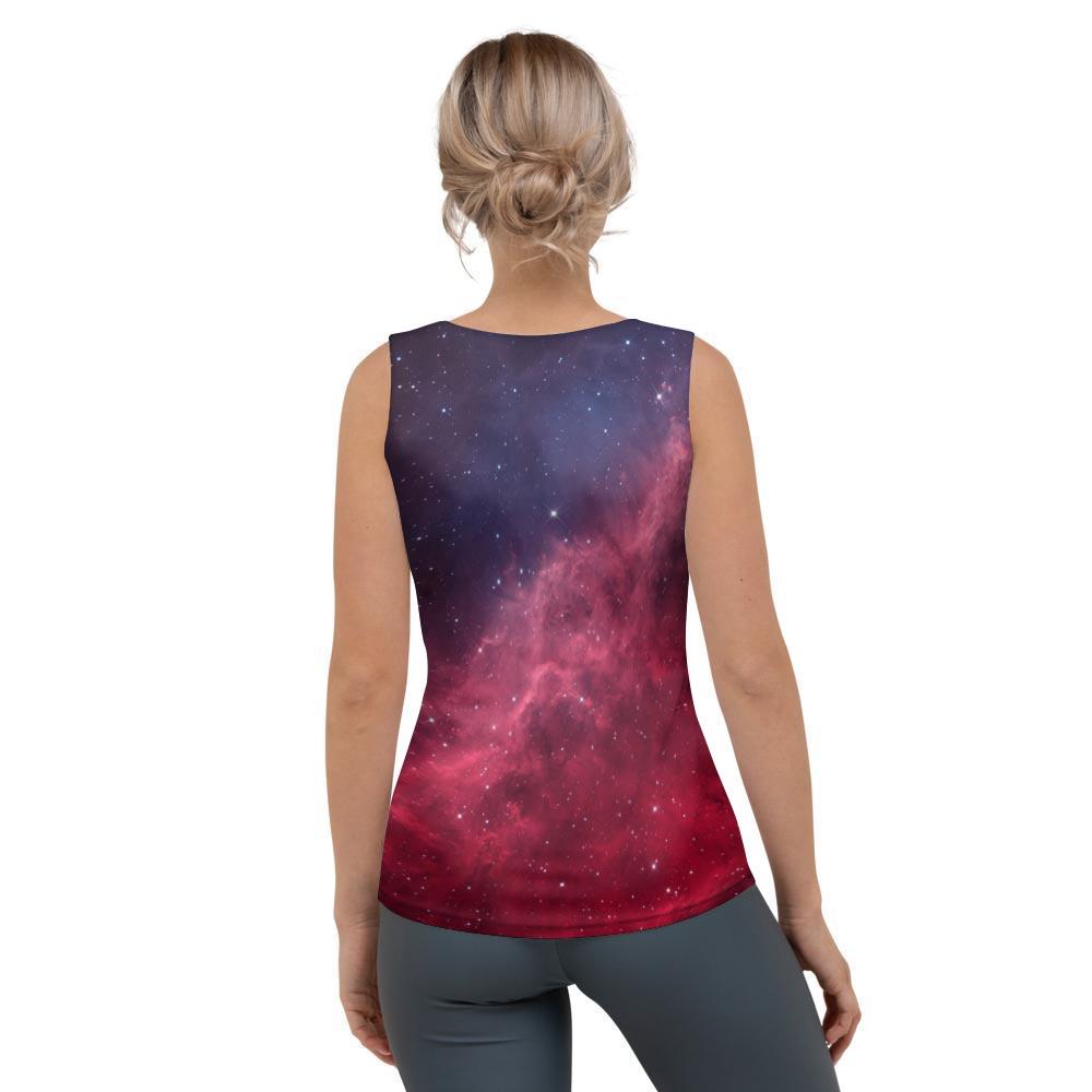 Red Cosmic Galaxy Space Women's Tank Top-grizzshop