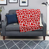 Red Cow Print Pattern Blanket-grizzshop