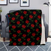 Red Doodle Rose Floral Blanket-grizzshop