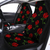 Red Doodle Rose Floral Car Seat Covers-grizzshop