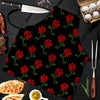 Red Doodle Rose Floral Men's Apron-grizzshop