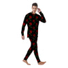 Red Doodle Rose Floral Men's Pajamas-grizzshop