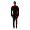 Red Doodle Rose Floral Men's Pajamas-grizzshop