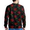 Red Doodle Rose Floral Men's Sweatshirt-grizzshop