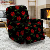 Red Doodle Rose Floral Recliner Cover-grizzshop