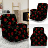 Red Doodle Rose Floral Recliner Cover-grizzshop