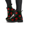 Red Doodle Rose Floral Women's Boots-grizzshop