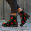 Red Doodle Rose Floral Women's Boots-grizzshop