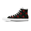 Red Doodle Rose Floral Women's High Top Shoes-grizzshop