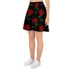 Red Doodle Rose Floral Women's Skirt-grizzshop