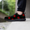 Red Doodle Rose Floral Women's Sneakers-grizzshop