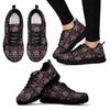 Red Elephant Aztec Pattern Print Black Sneaker Shoes For Men Women-grizzshop