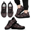Red Elephant Aztec Pattern Print Black Sneaker Shoes For Men Women-grizzshop