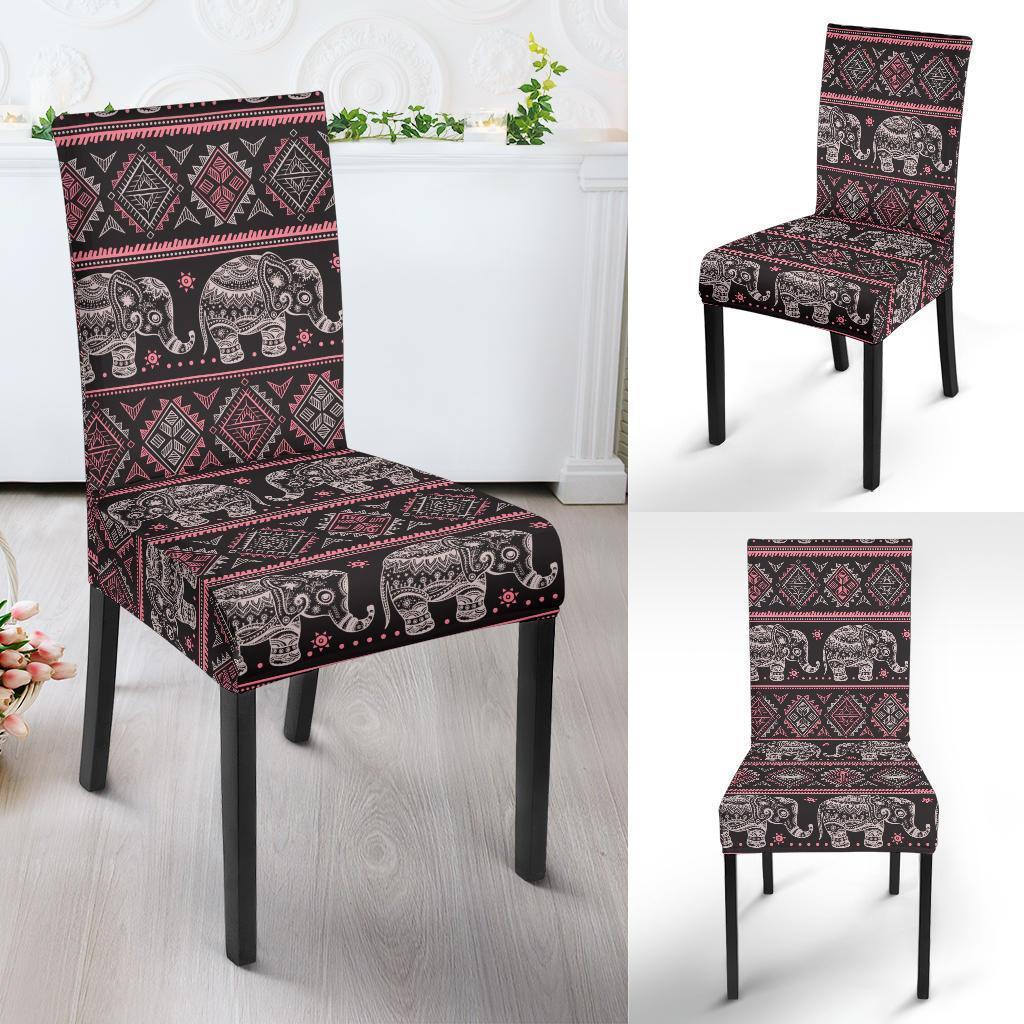 Red Elephant Aztec Pattern Print Chair Cover-grizzshop