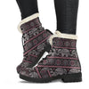 Red Elephant Aztec Pattern Print Comfy Winter Boots-grizzshop