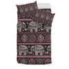 Red Elephant Aztec Pattern Print Duvet Cover Bedding Set-grizzshop