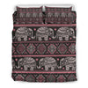 Red Elephant Aztec Pattern Print Duvet Cover Bedding Set-grizzshop