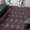 Red Elephant Aztec Pattern Print Floor Mat-grizzshop