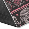 Red Elephant Aztec Pattern Print Floor Mat-grizzshop