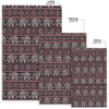 Red Elephant Aztec Pattern Print Floor Mat-grizzshop