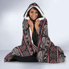 Red Elephant Aztec Pattern Print Hooded Blanket-grizzshop