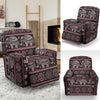 Red Elephant Aztec Pattern Print Recliner Cover-grizzshop