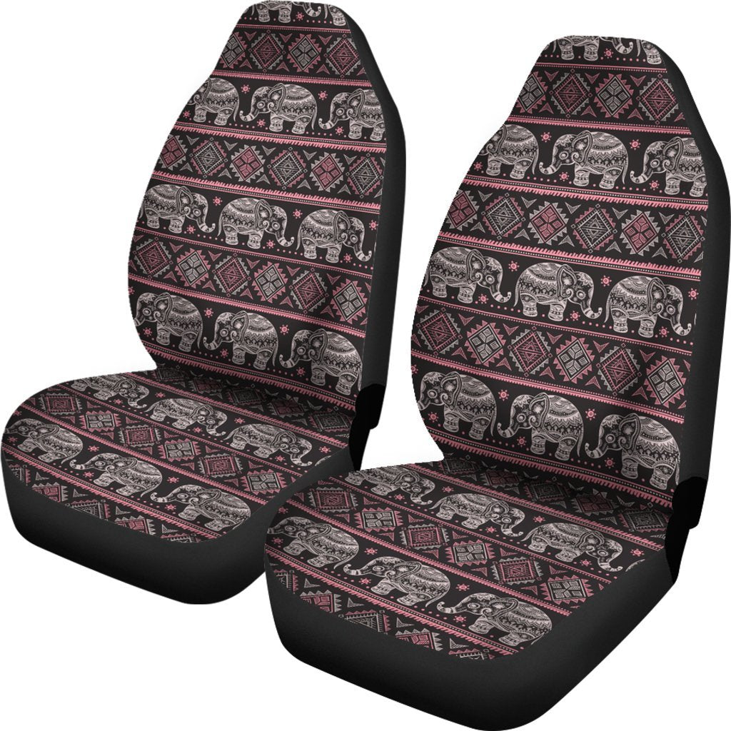 Red Elephant Aztec Pattern Print Universal Fit Car Seat Cover-grizzshop