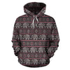 Red Elephant Aztec Pattern Print Women Men Pullover Hoodie-grizzshop