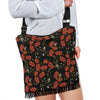 Red Floral Poppy Pattern Print Crossbody Bags-grizzshop