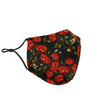 Red Floral Poppy Pattern Print Face Mask-grizzshop