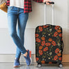 Red Floral Poppy Pattern Print Luggage Cover Protector-grizzshop