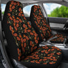 Red Floral Poppy Pattern Print Universal Fit Car Seat Cover-grizzshop