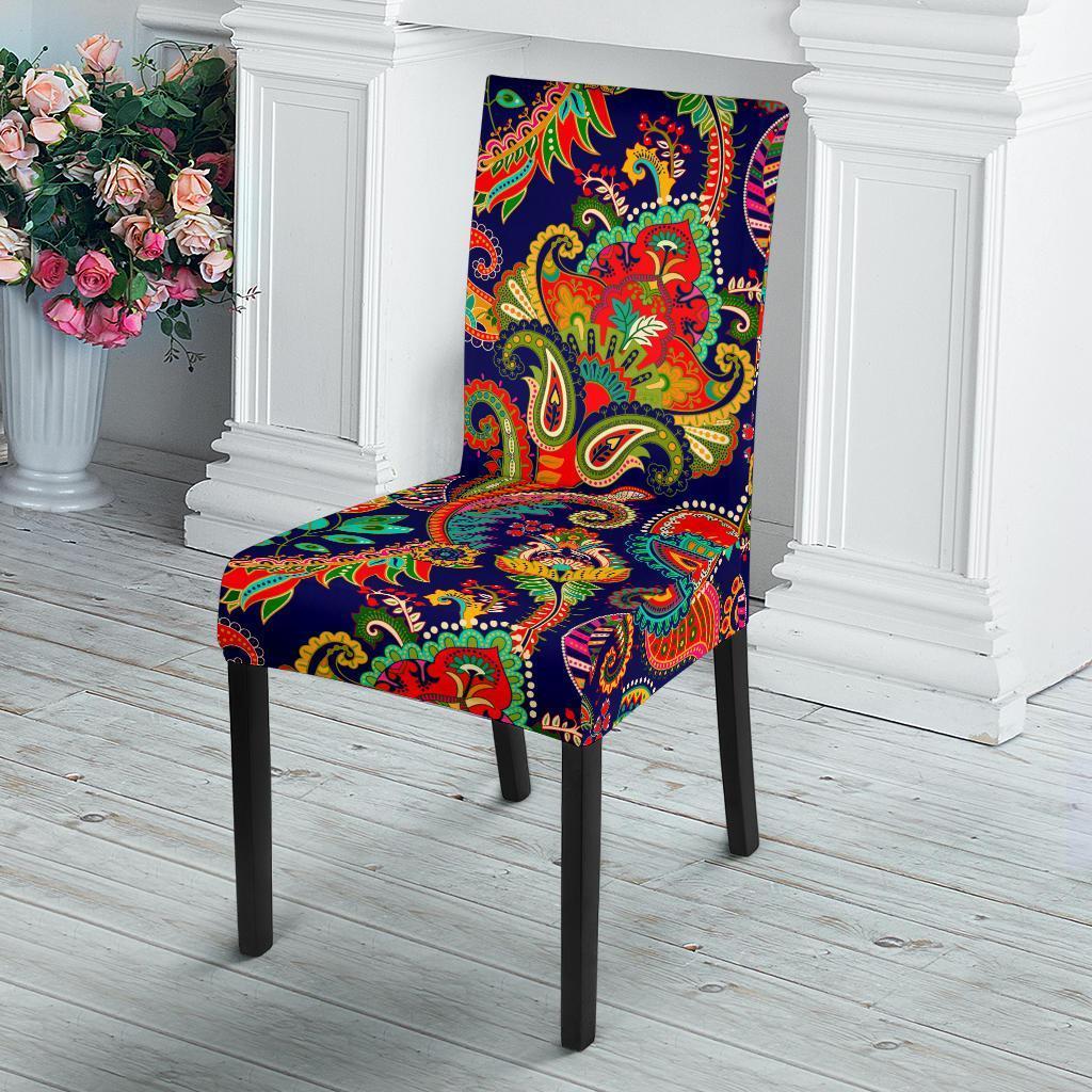 Red Flower Paisley Pattern Print Chair Cover-grizzshop