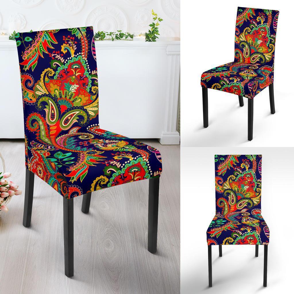 Red Flower Paisley Pattern Print Chair Cover-grizzshop