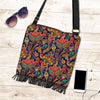 Red Flower Paisley Pattern Print Crossbody Bags-grizzshop