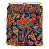 Red Flower Paisley Pattern Print Duvet Cover Bedding Set-grizzshop