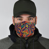 Red Flower Paisley Pattern Print Face Mask-grizzshop