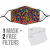 Red Flower Paisley Pattern Print Face Mask-grizzshop