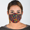 Red Flower Paisley Pattern Print Face Mask-grizzshop